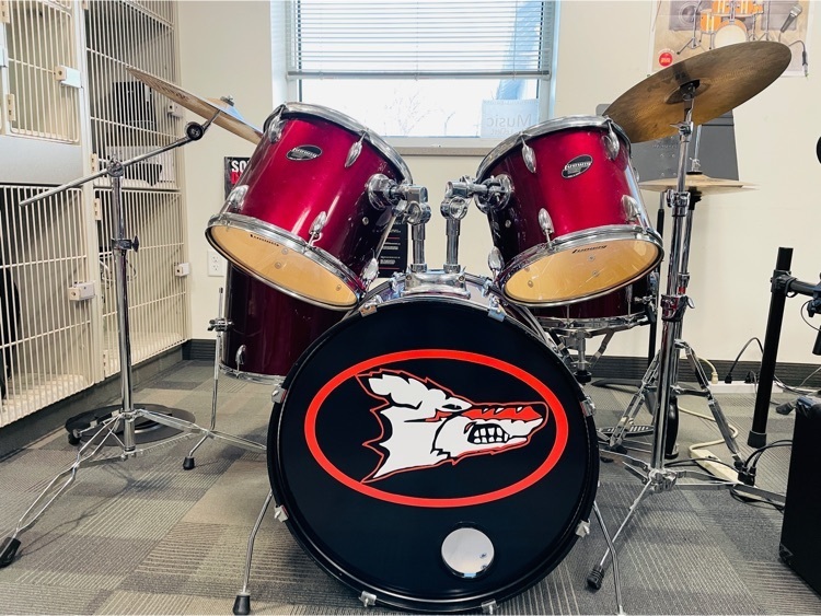 drum set with coyote logo