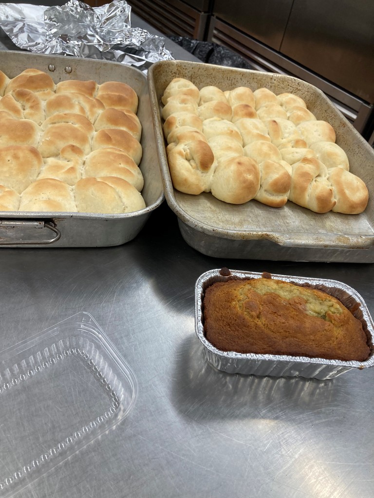 Creative Arts Life Skills made rolls for French Dip and BananBread!